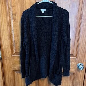 Market & Spruce Black Knit Cardigan
